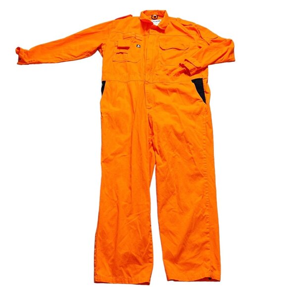 Scandia Coveralls Mens Size 48 Orange Scanrally Boiler Suit Full Zip - Picture 1 of 4